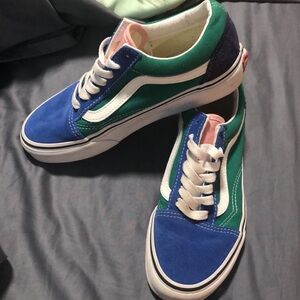Vans Old Skool Shoes Colorblock Suede Canvas Skater Sneaker